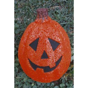 Melted Plastic Popcorn HALLOWEEN Jack O' Lantern Light Up 8"x6" Tested